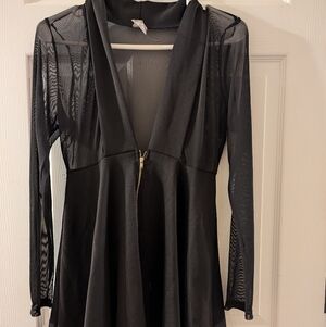 Topia Sheer Black Mini Dress Size M